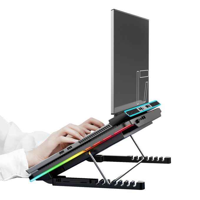 Laptop Cooling Fans Stands Foldable Notebook Computers Cooling Pads Cooler Laptop Stand Adjustable Height image - mobimarket